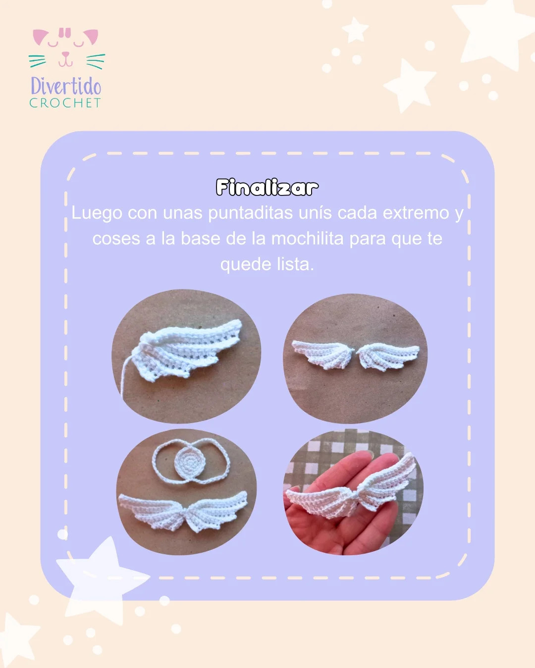 Mochilita Alitas: Patrón de tejido crochet