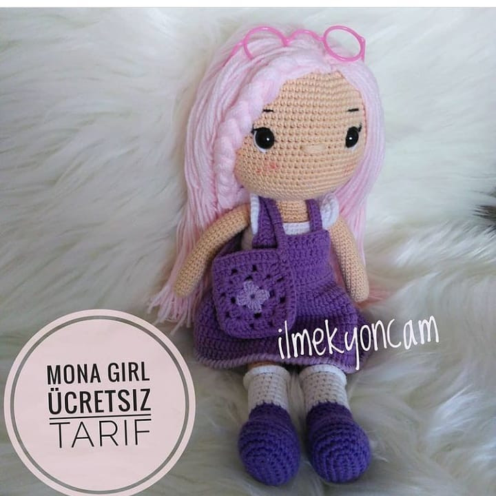 Mona Girl Amigurumi: Ücretsiz Yapım Şeması