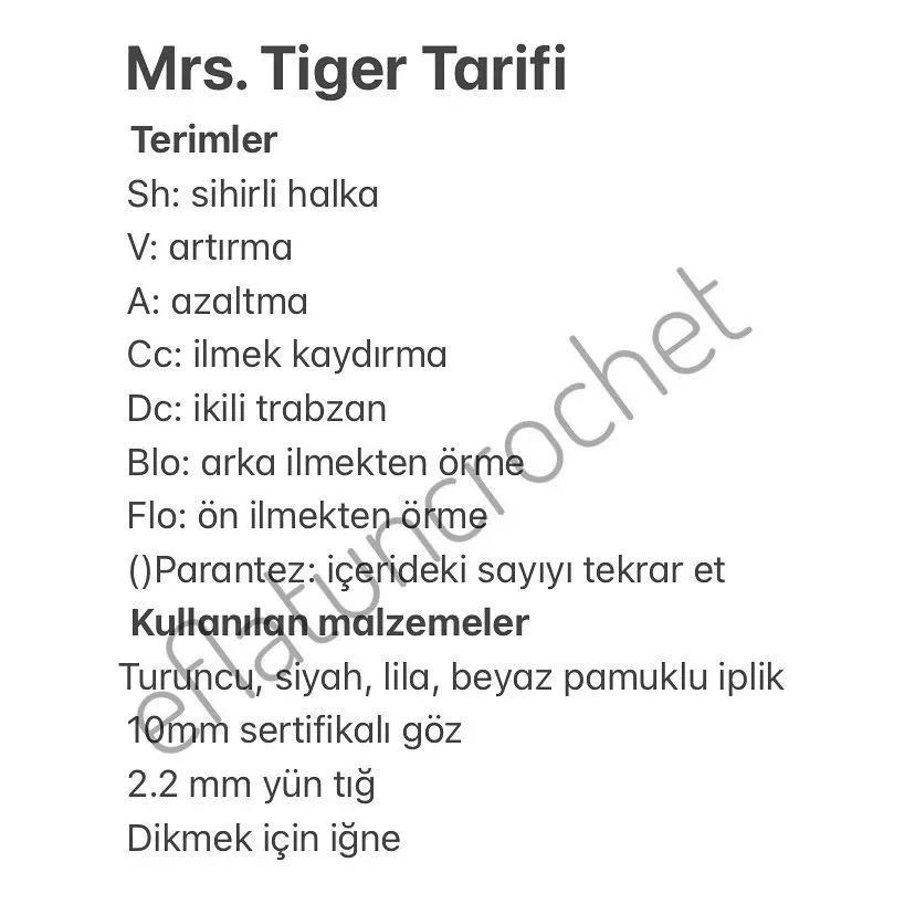 Mr. Tiger Amigurumi Şeması