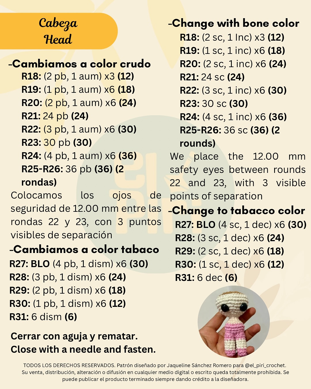 Muneca Ballerina Capuchina: Patrón Gratuito