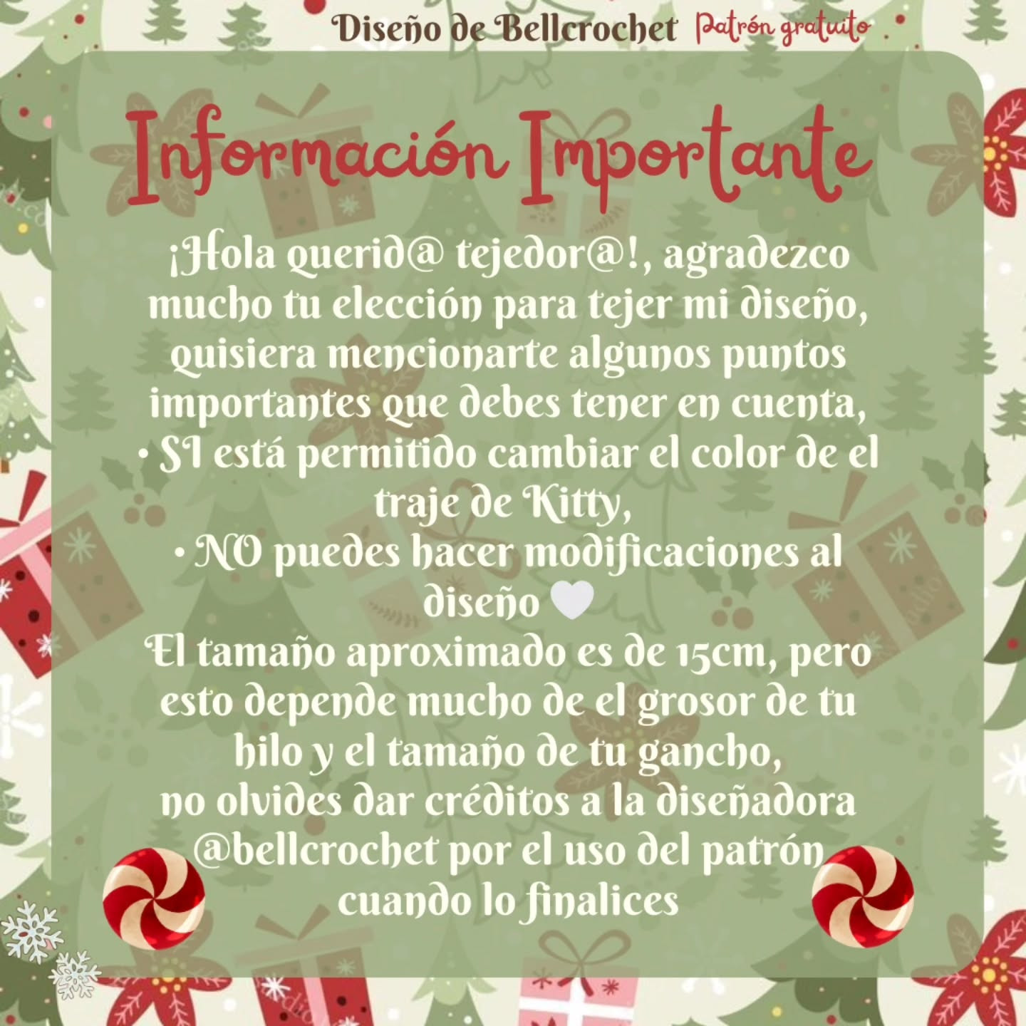 Muneca Hello Kitty Navidad: Patrón Crochet Gratis