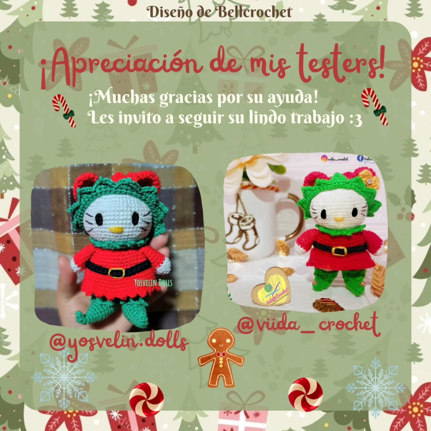 Muneca Hello Kitty Navidad: Patrón Crochet Gratis