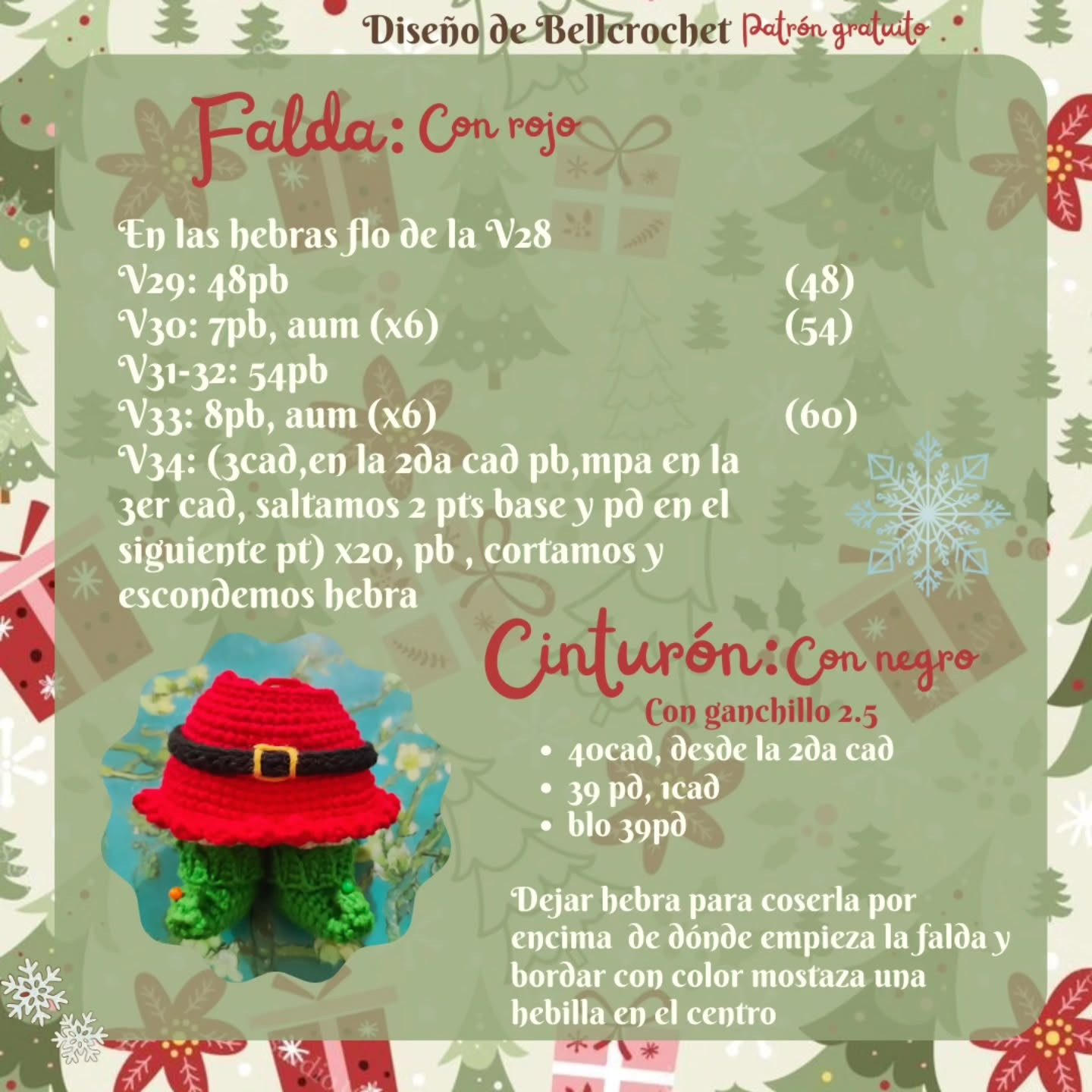 Muneca Hello Kitty Navidad: Patrón Crochet Gratis