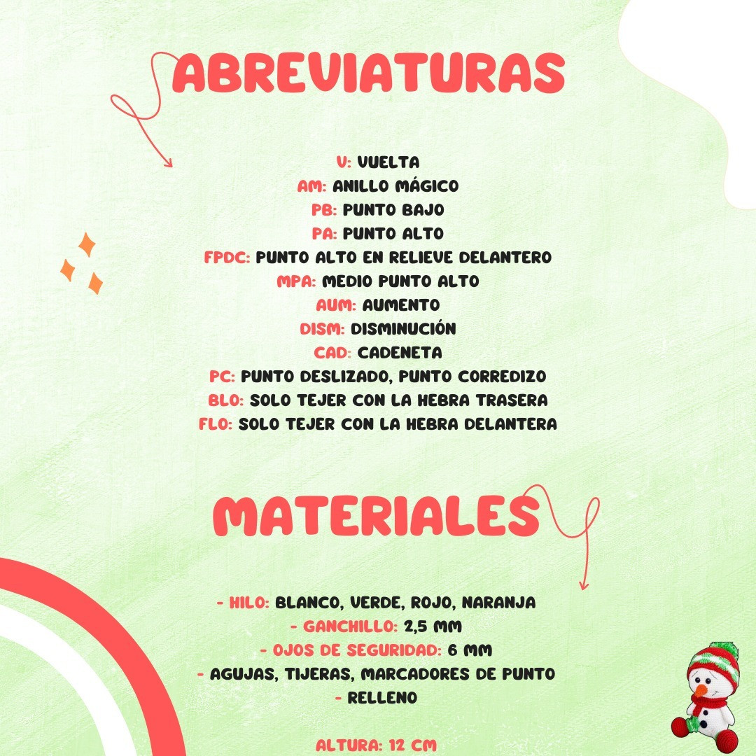 Muñeco de nieve amigurumi: patrón gratis