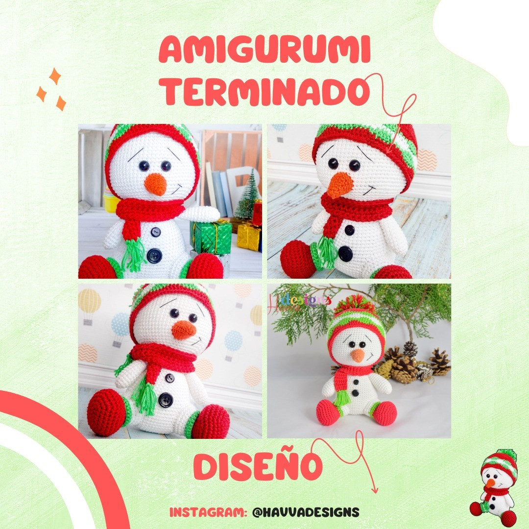 Muñeco de nieve amigurumi: patrón gratis