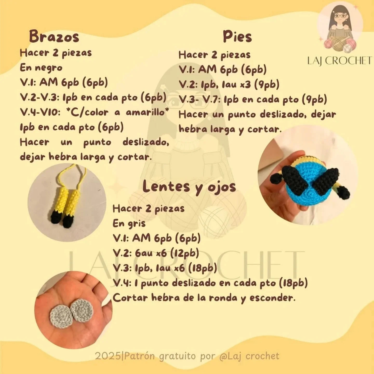 Muneco Minion Bob: Patrón de Ganchillo Gratis