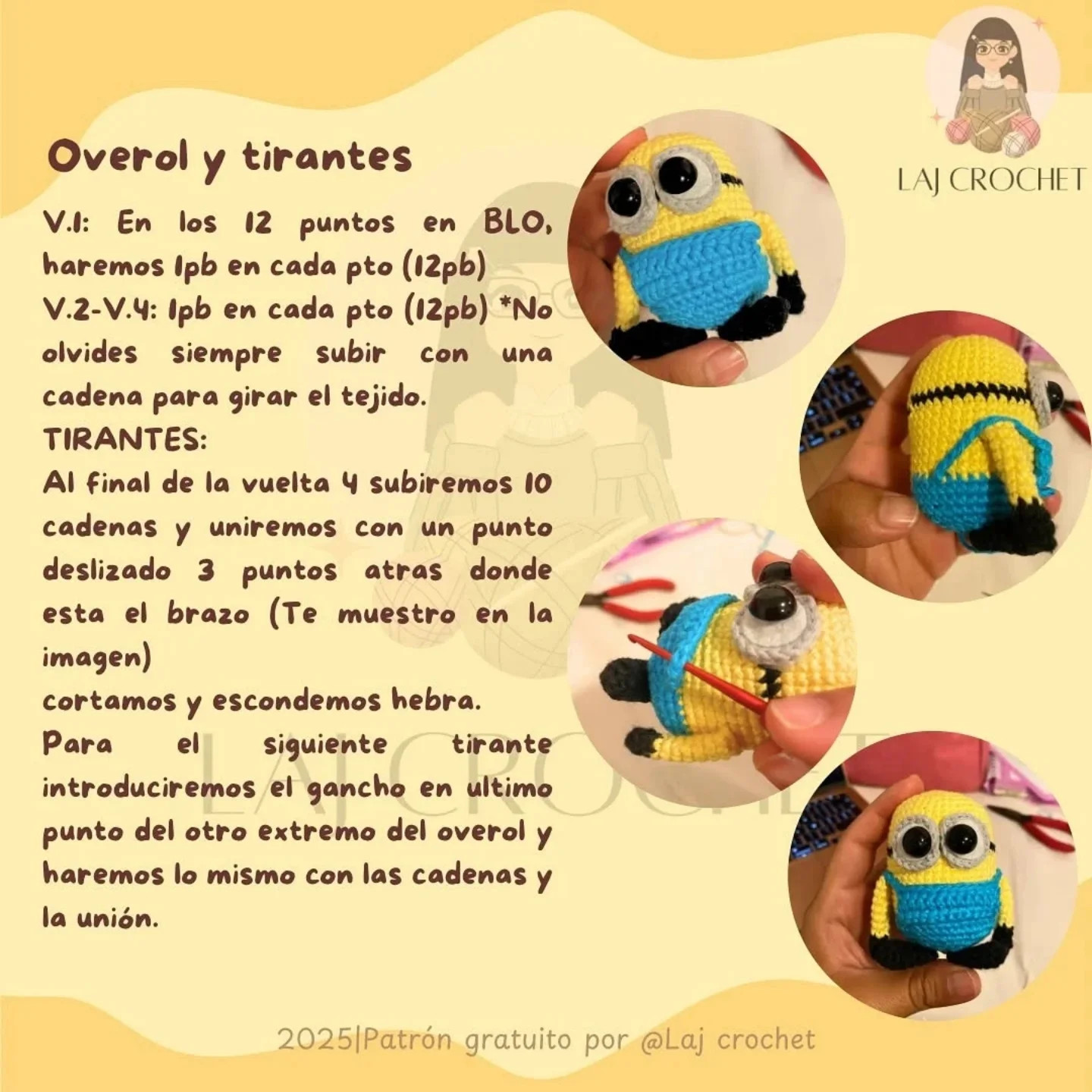 Muneco Minion Bob: Patrón de Ganchillo Gratis