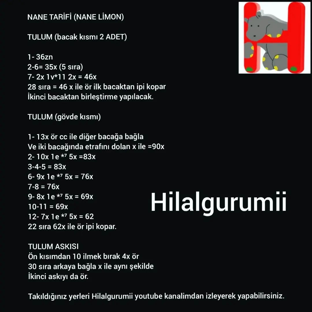 NANE AMIGURUMI ÖRNEĞİ ÜCRETSİZ ŞEMA