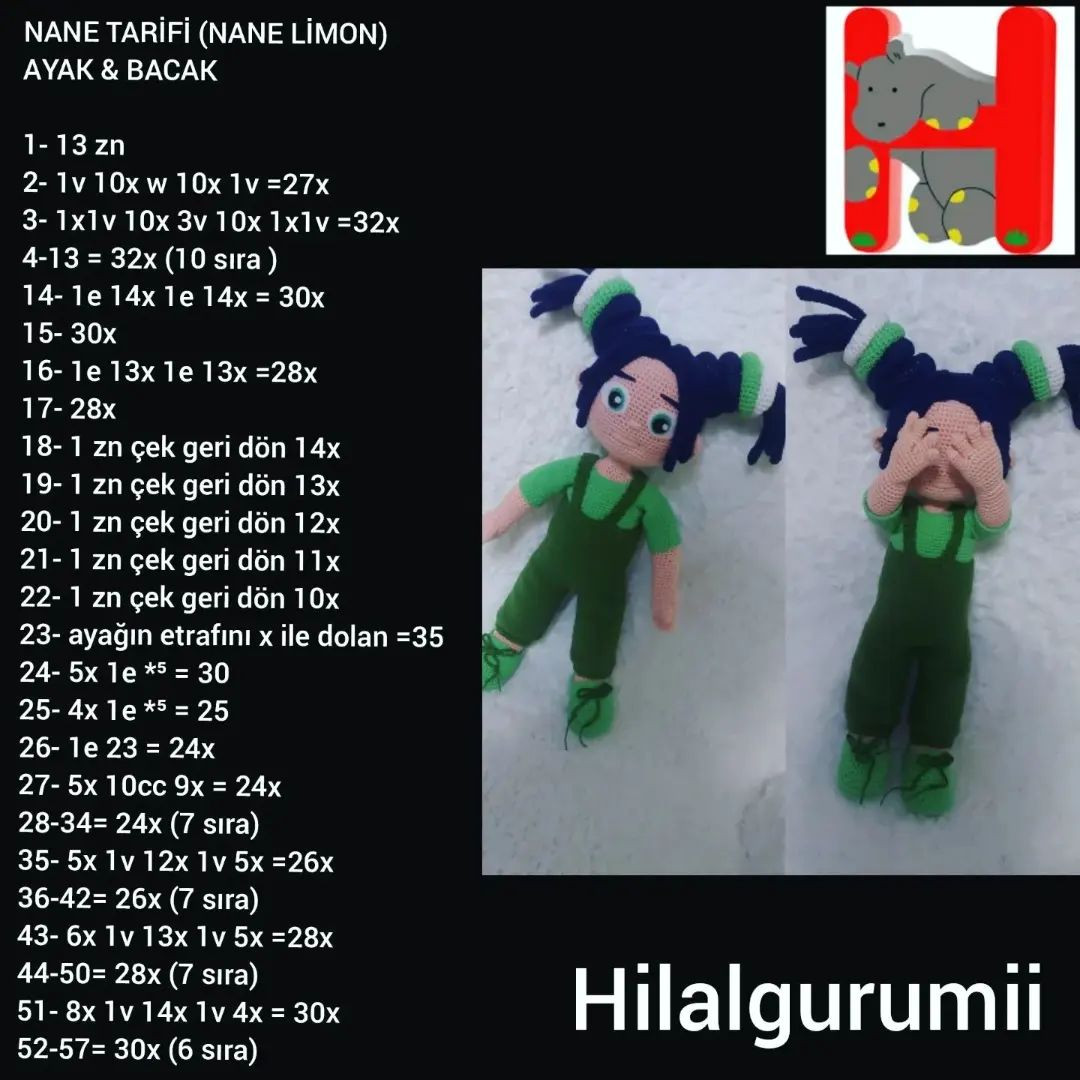 NANE AMIGURUMI ÖRNEĞİ ÜCRETSİZ ŞEMA