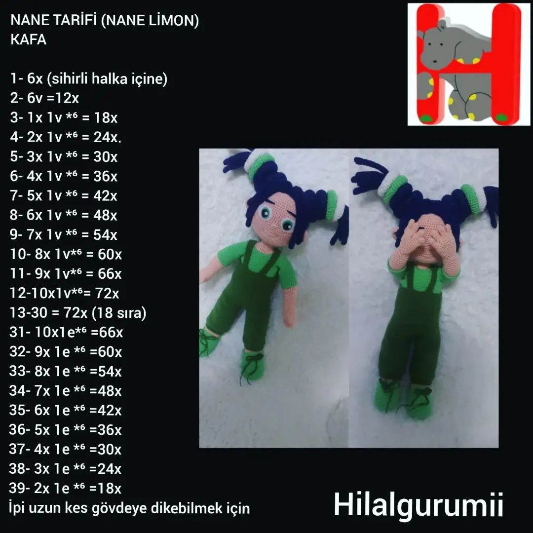 NANE AMIGURUMI ÖRNEĞİ ÜCRETSİZ ŞEMA