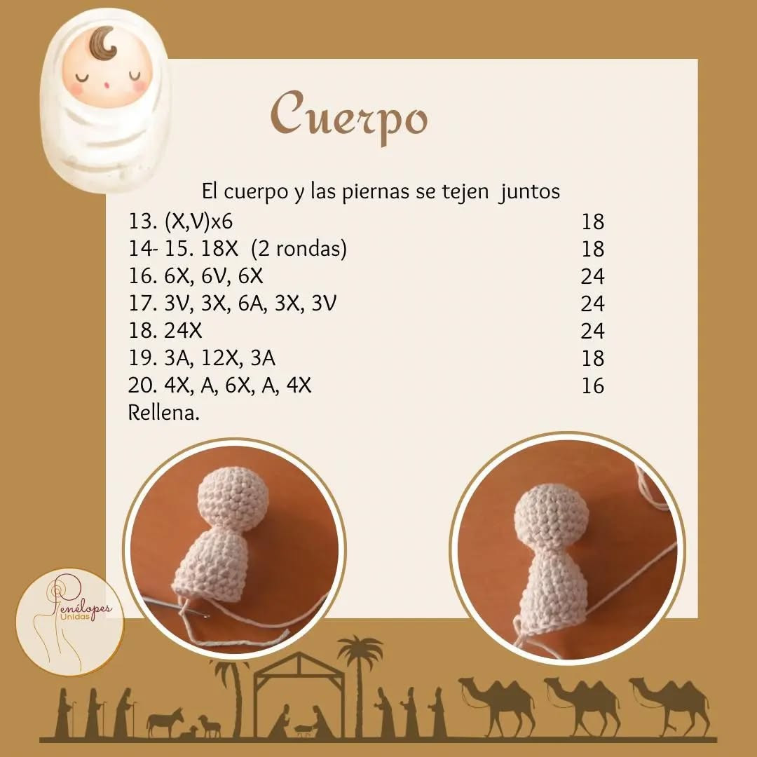 Niño Jesús Amigurumi: Gráfico Patrón Crochet