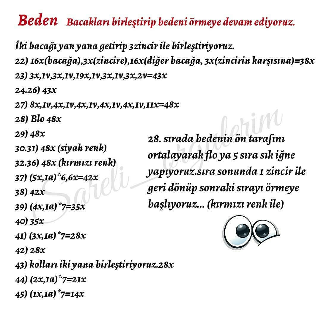 Noel Baba Ücretsiz Tığ İşi Şeması