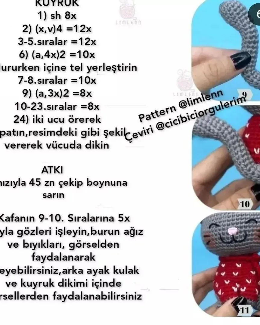 Noël kedileri amigurumi modeli