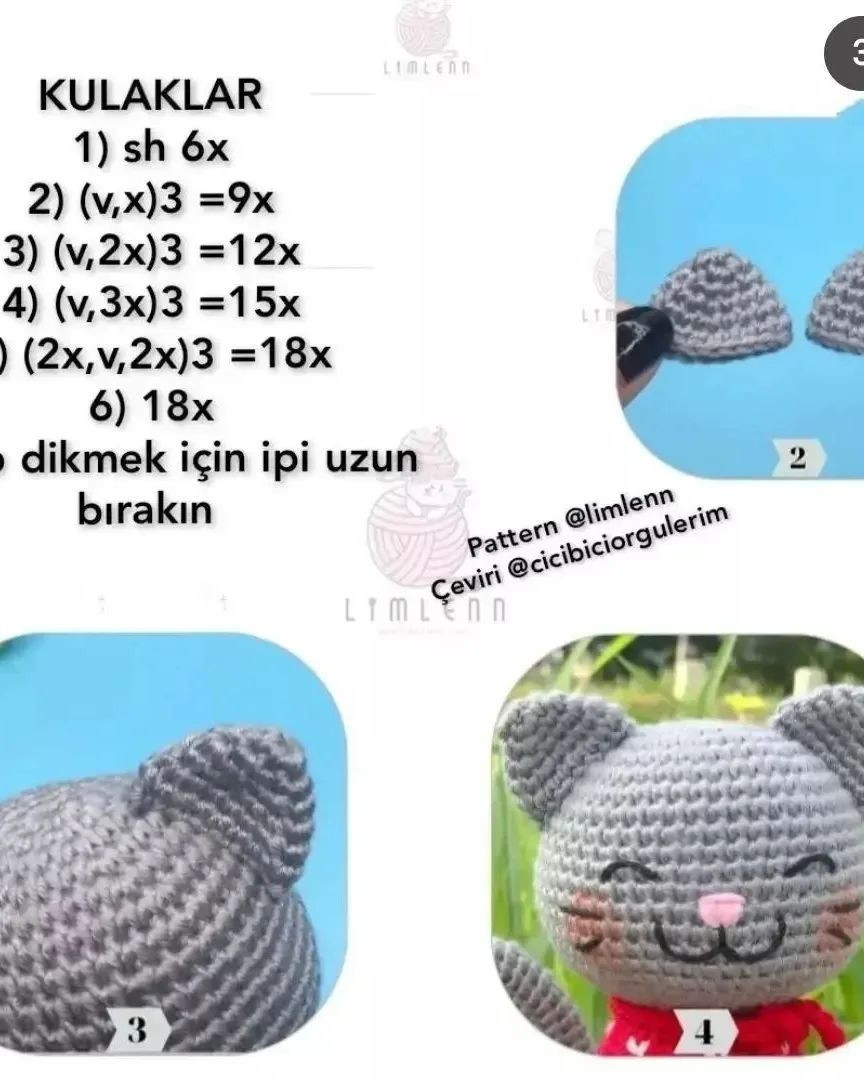 Noël kedileri amigurumi modeli
