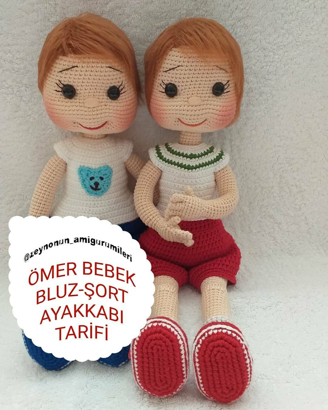 Ömer Bebek Örgü Şeması: Bluz, Şort ve Ayakkabı