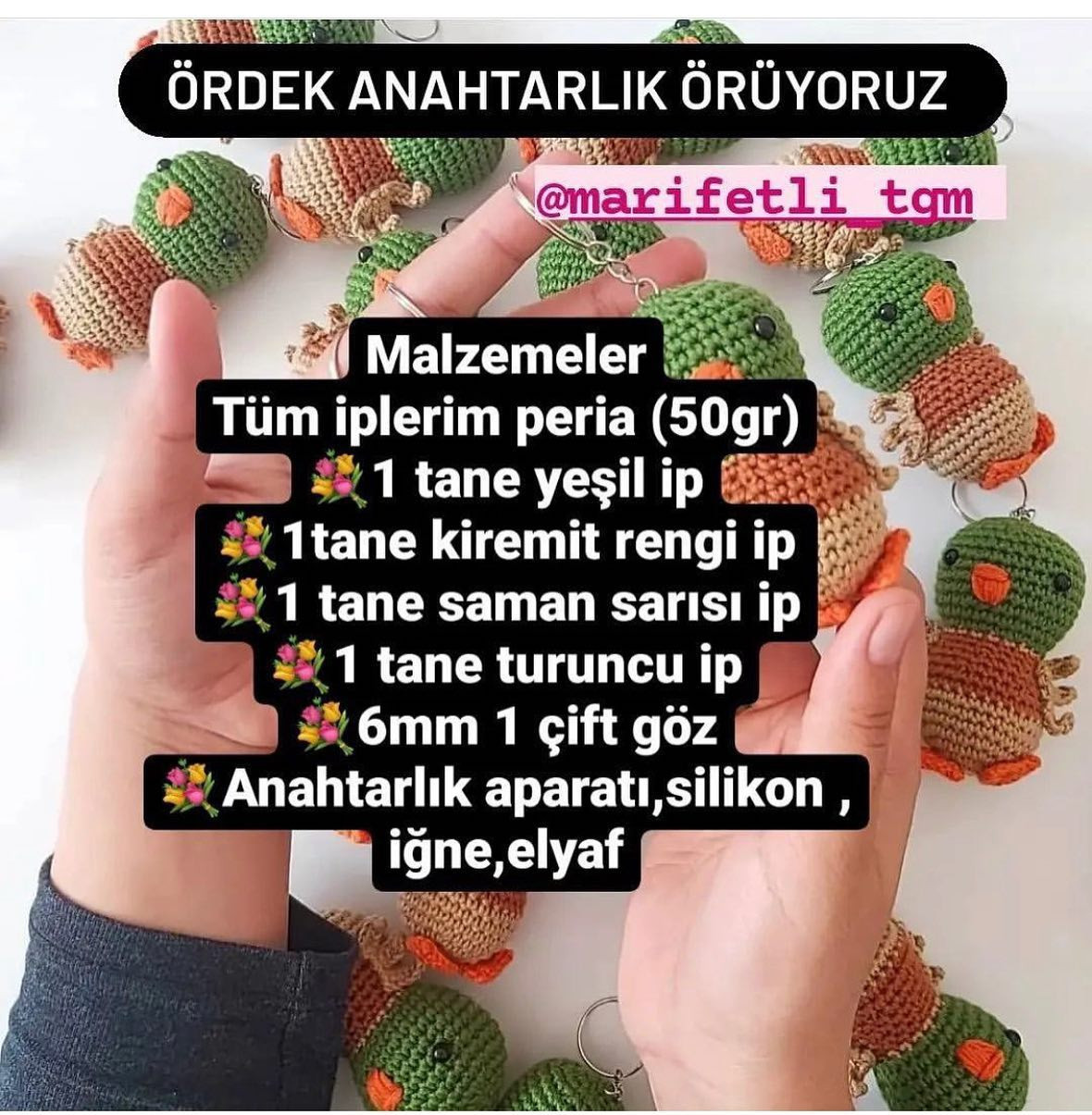 Ördek Anahtarlık Örgü Şeması 1/6