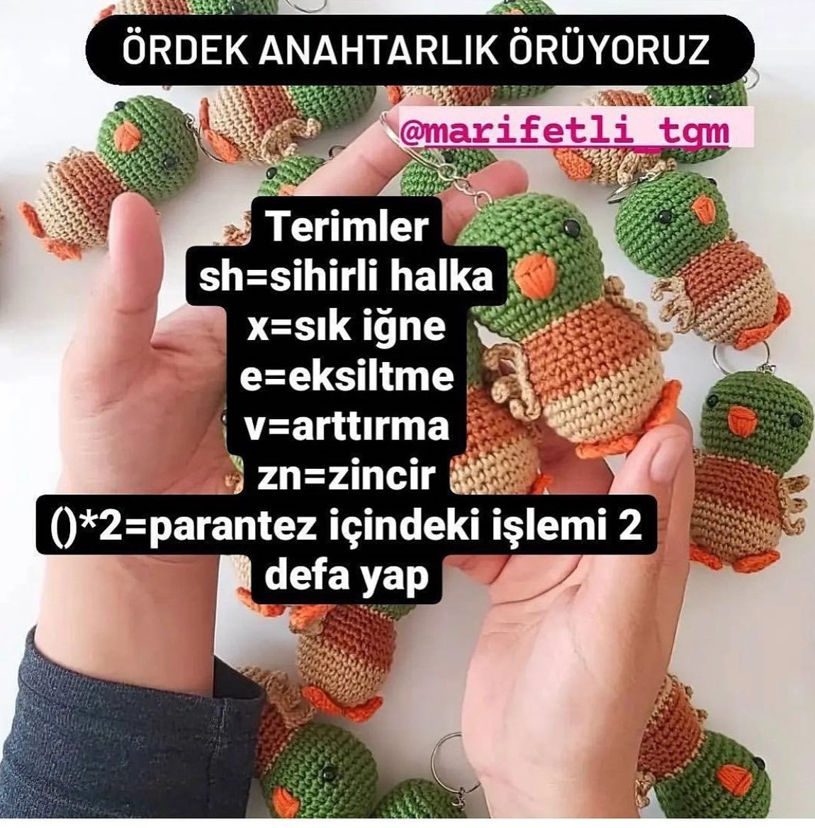 Ördek Anahtarlık Örgü Şeması 1/6
