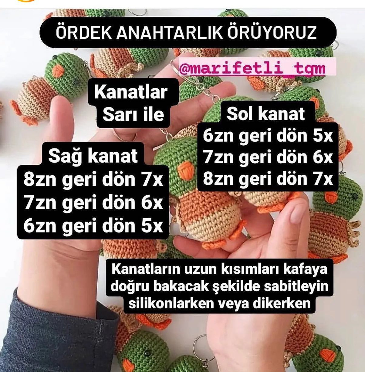 Ördek Anahtarlık Örgü Şeması 1/6