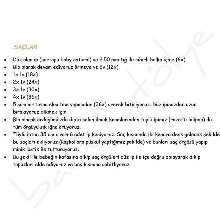 Örgü Bebek Şeması: Adım Adım Talimatlar