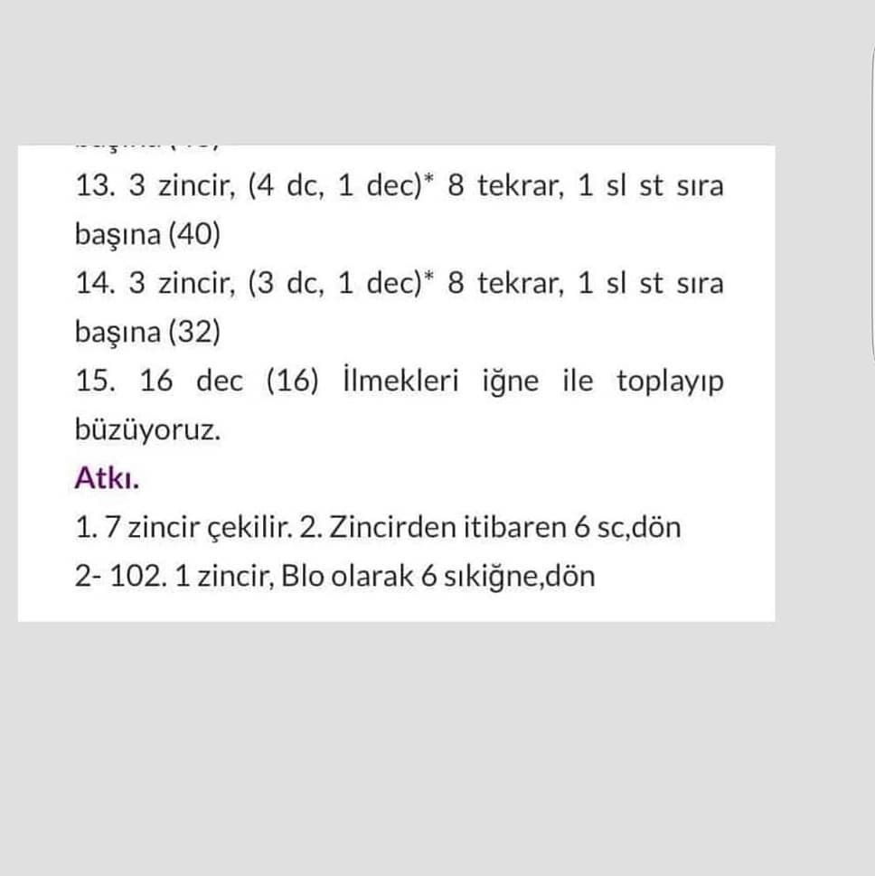 Örgü Bebek Şeması Ama tarif biraz kafamı karıştırdı açıkçası eksik parçalar olursa.