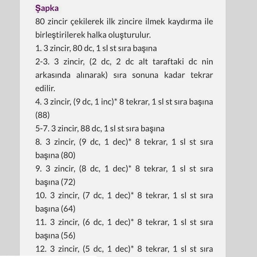 Örgü Bebek Şeması Ama tarif biraz kafamı karıştırdı açıkçası eksik parçalar olursa.