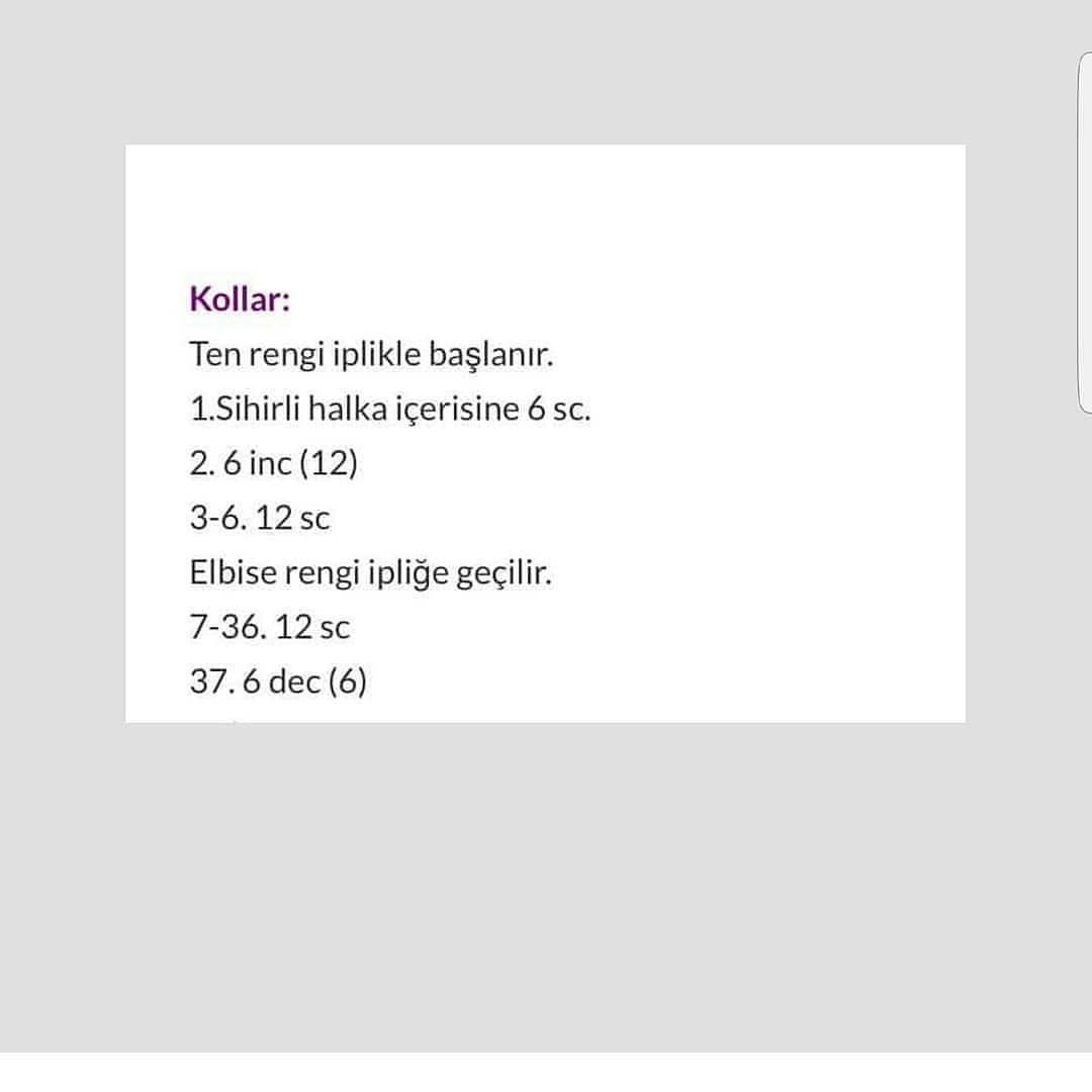 Örgü Bebek Şeması Ama tarif biraz kafamı karıştırdı açıkçası eksik parçalar olursa.