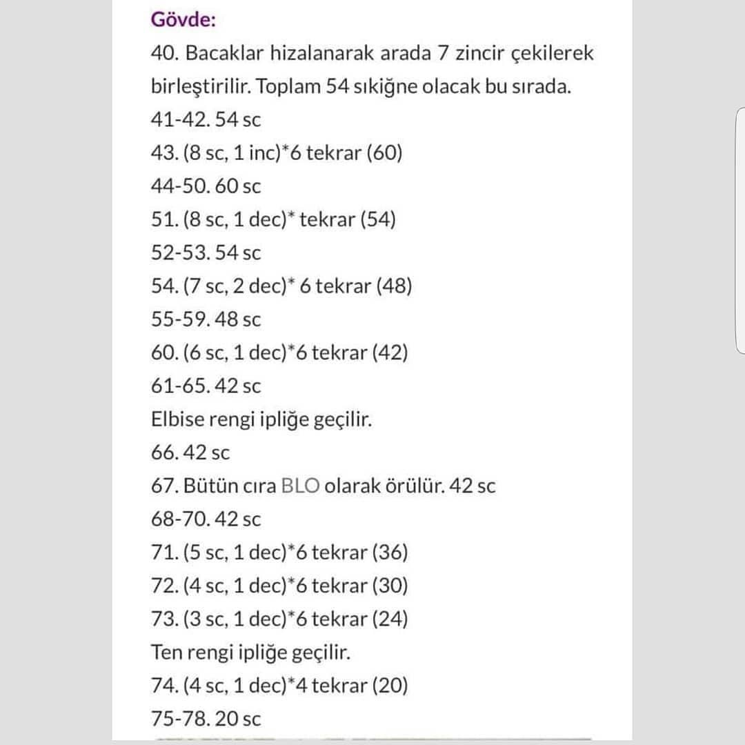 Örgü Bebek Şeması Ama tarif biraz kafamı karıştırdı açıkçası eksik parçalar olursa.