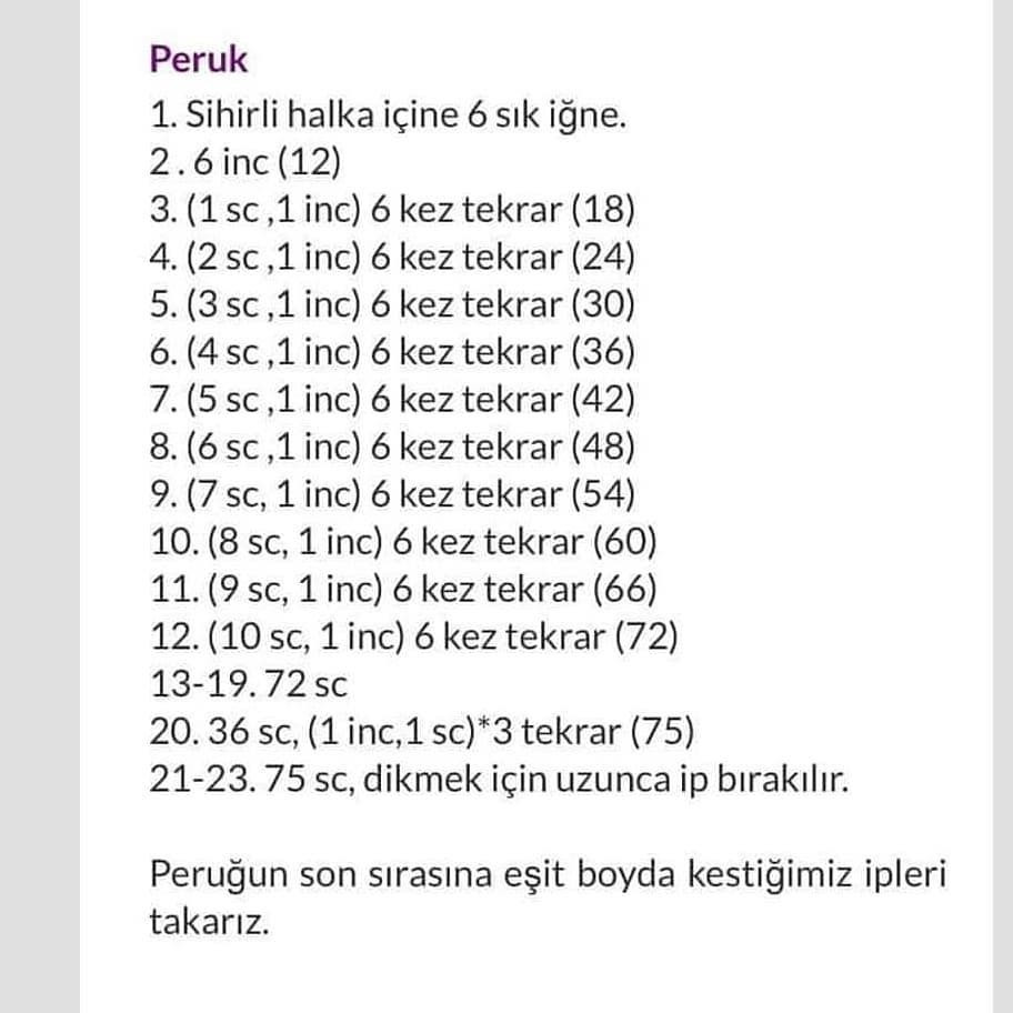 Örgü Bebek Şeması Ama tarif biraz kafamı karıştırdı açıkçası eksik parçalar olursa.