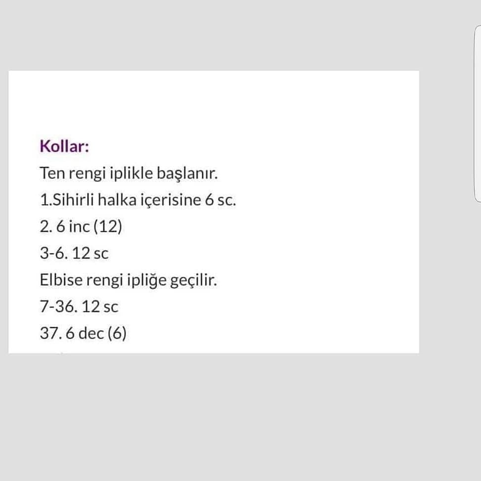 Örgü Bebek Şeması Ama tarif biraz kafamı karıştırdı açıkçası eksik parçalar olursa.
