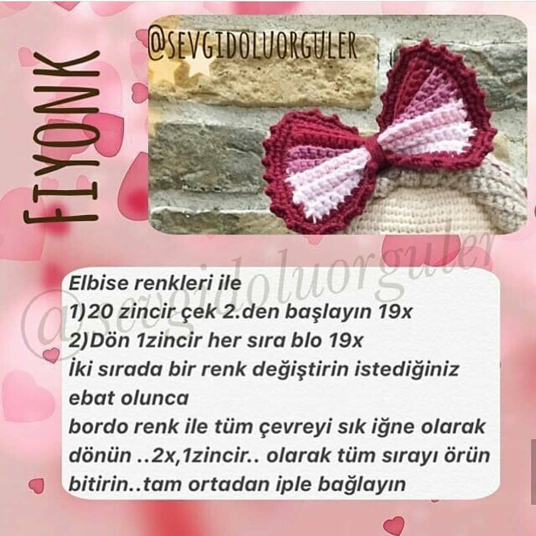Örgü Bebek Şeması:  Renkli Elbiseli İki İkiz