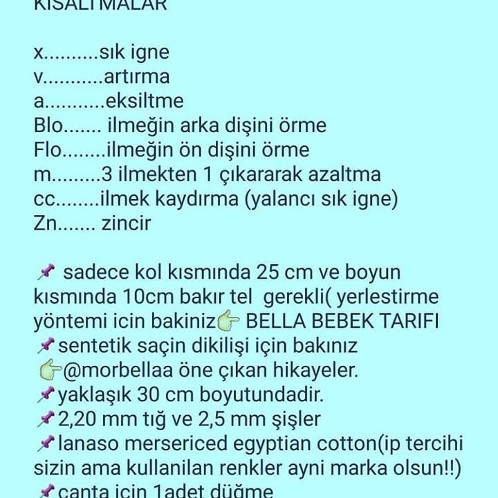 Örgü Bebek Şeması: Şirin Pembe Saçlı Kız