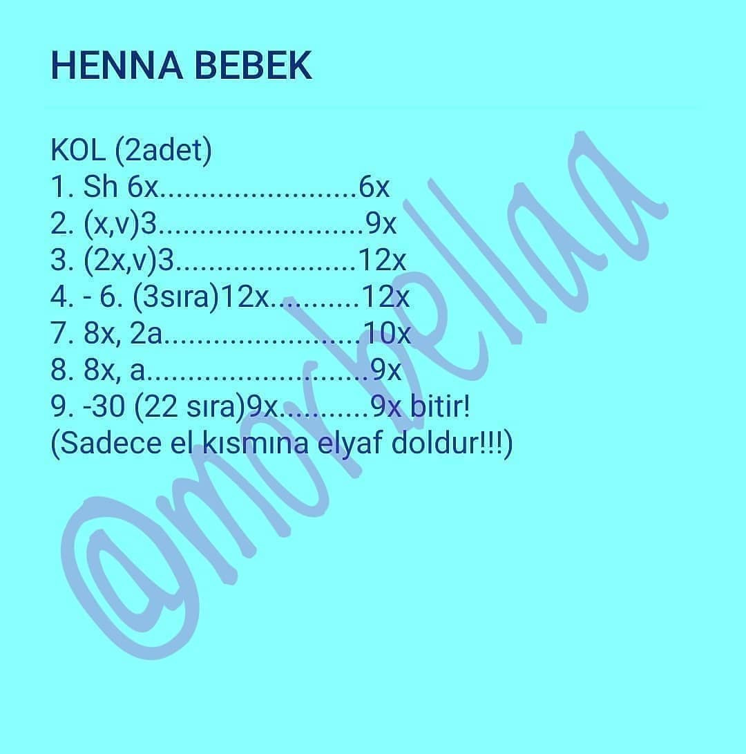 Örgü Bebek Şeması: Şirin Pembe Saçlı Kız