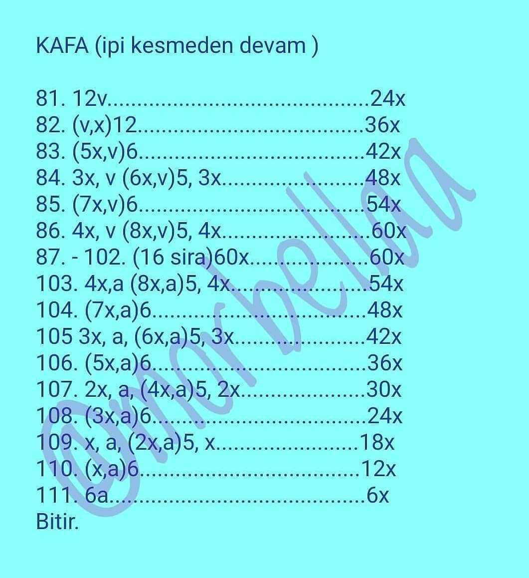 Örgü Bebek Şeması: Şirin Pembe Saçlı Kız