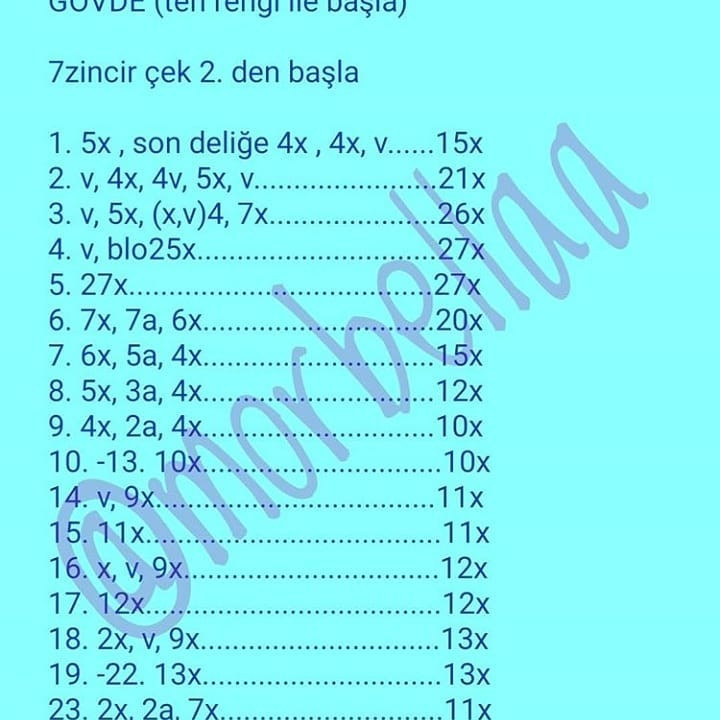 Örgü Bebek Şeması: Şirin Pembe Saçlı Kız