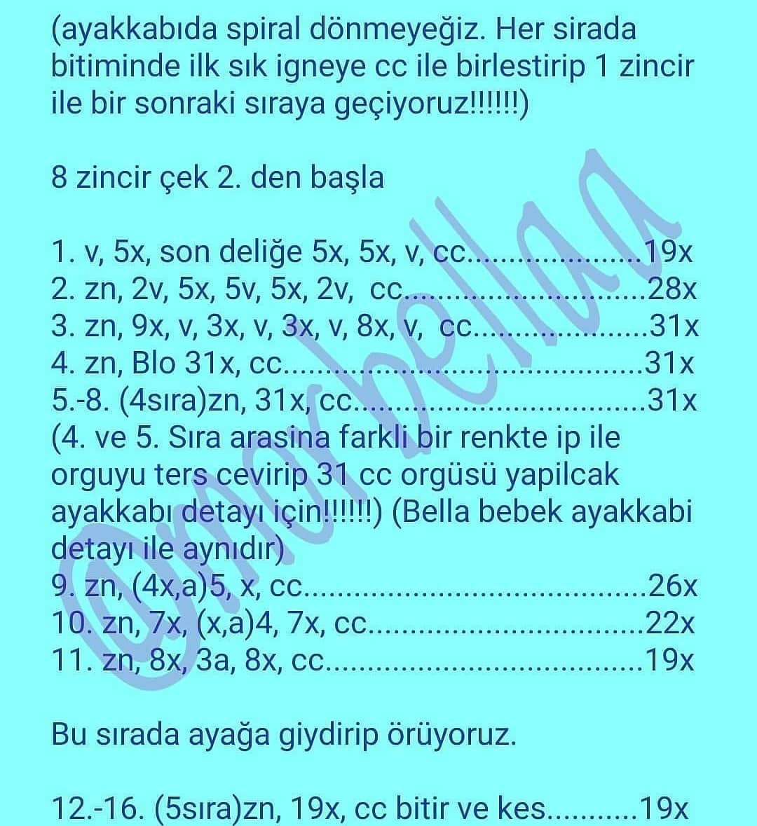 Örgü Bebek Şeması: Şirin Pembe Saçlı Kız