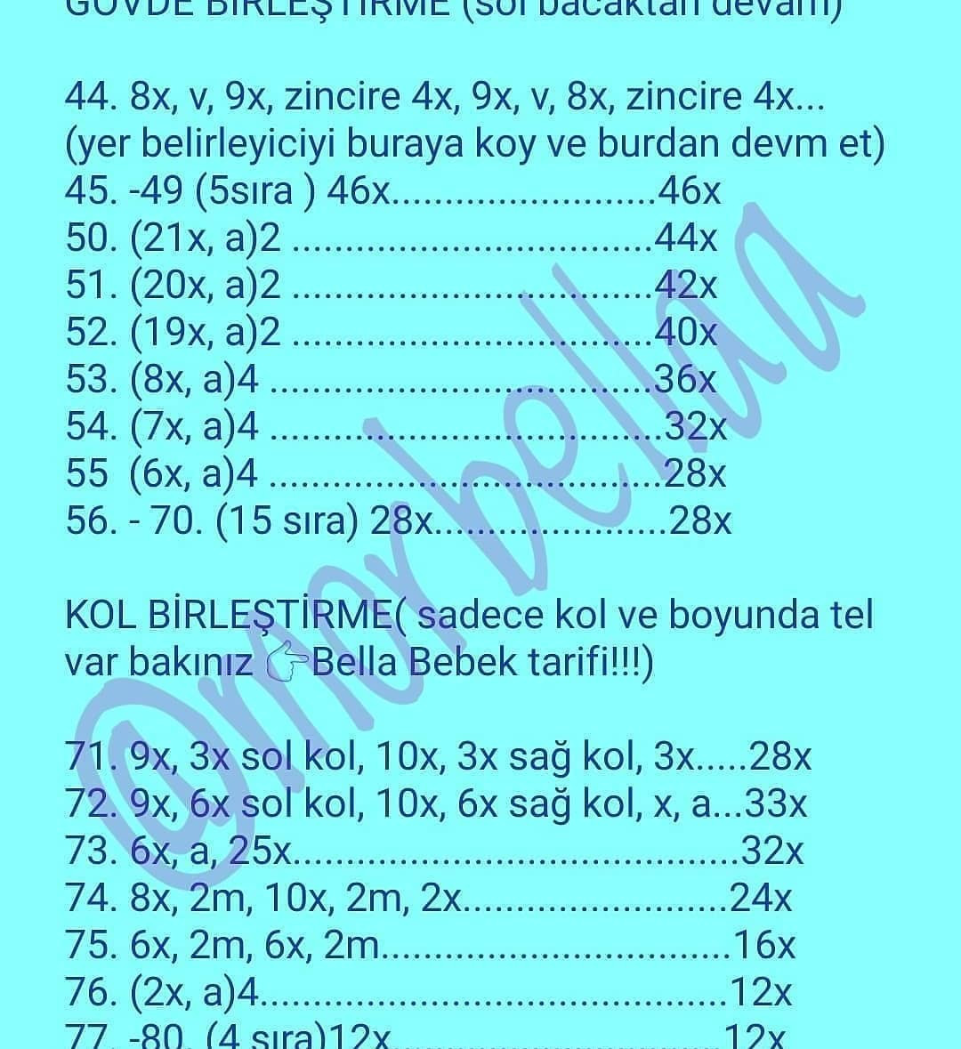 Örgü Bebek Şeması: Şirin Pembe Saçlı Kız