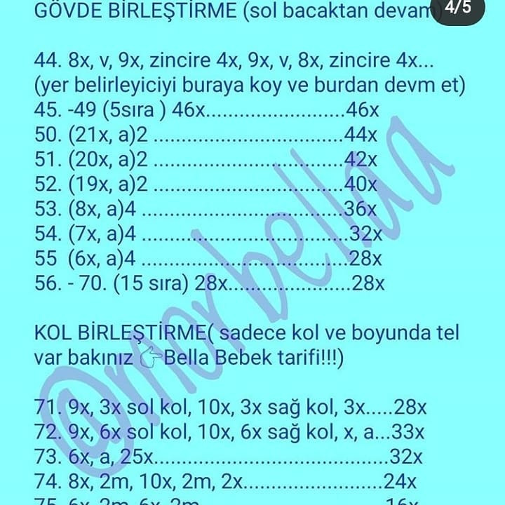 Örgü Bebek Şeması: Şirin Pembe Saçlı Kız