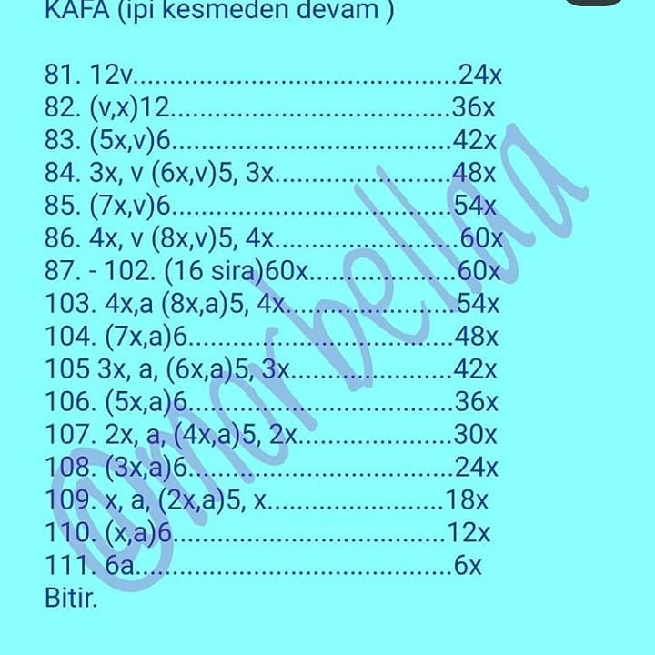 Örgü Bebek Şeması: Şirin Pembe Saçlı Kız