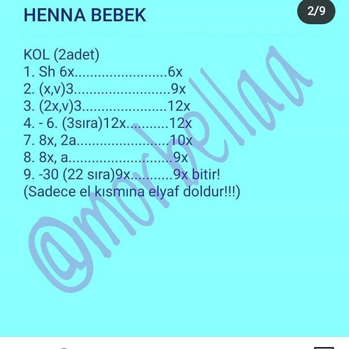 Örgü Bebek Şeması: Şirin Pembe Saçlı Kız
