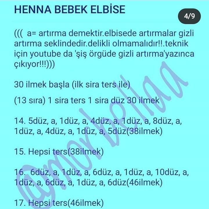 Örgü Bebek Şeması: Şirin Pembe Saçlı Kız