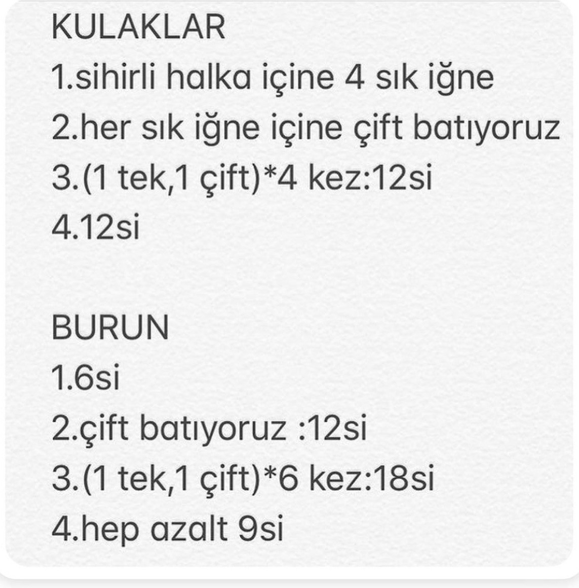 Örme Ayıcık Anahtarlık Şeması