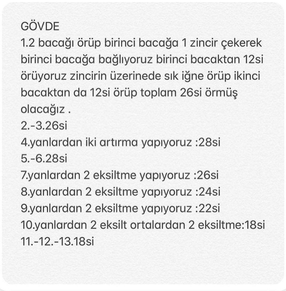 Örme Ayıcık Anahtarlık Şeması