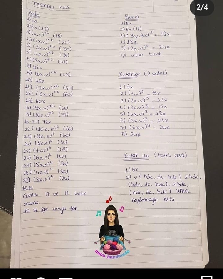 Örme Kedi Şeması