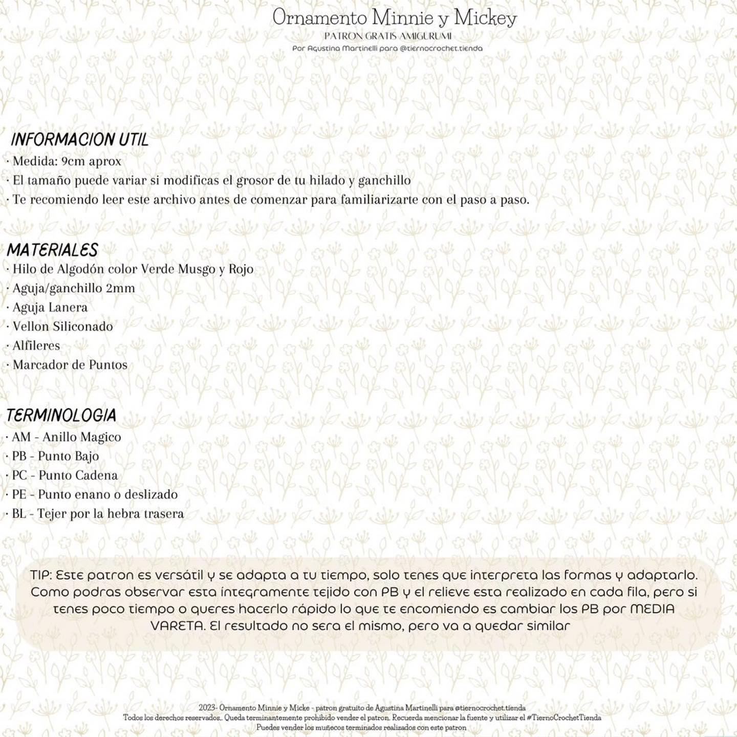 Ornamento Minnie y Mickey: Patrón Amigurumi Gratis