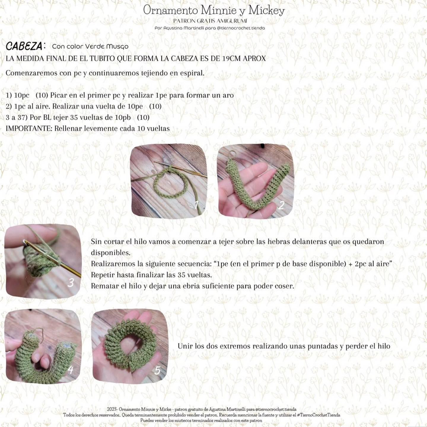 Ornamento Minnie y Mickey: Patrón Amigurumi Gratis