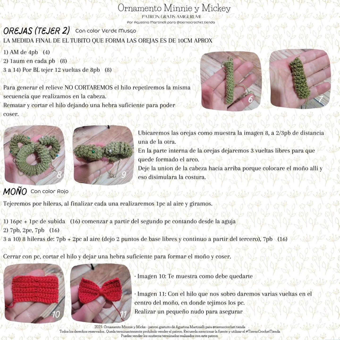 Ornamento Minnie y Mickey: Patrón Amigurumi Gratis