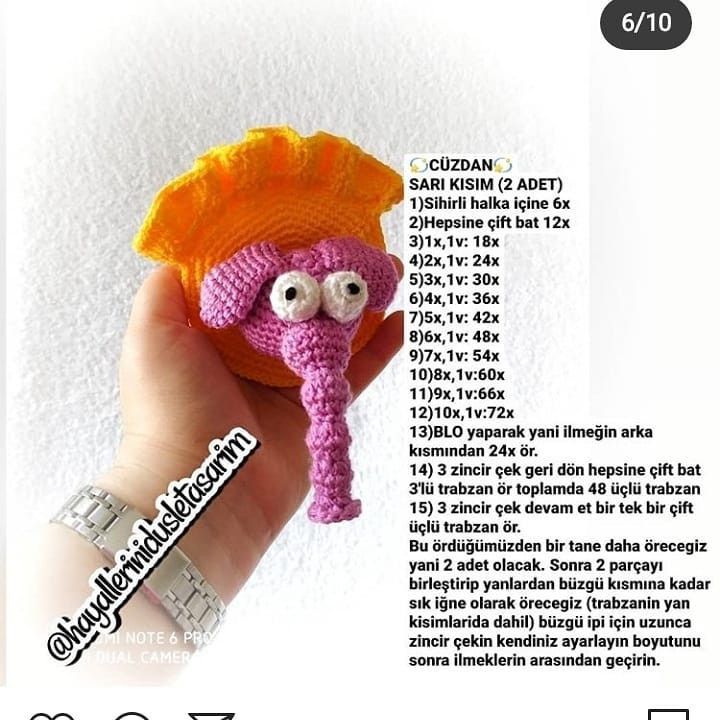 Örnek Fil Şişesi Amigurumi Şeması