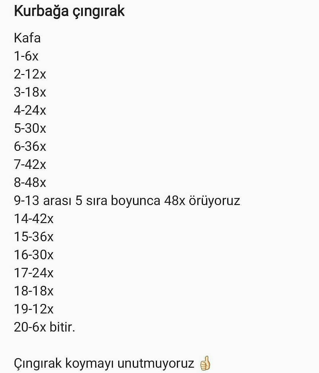 Örnek Kurbağa Bebek Çıngırağı Tığ İşi Tarifi