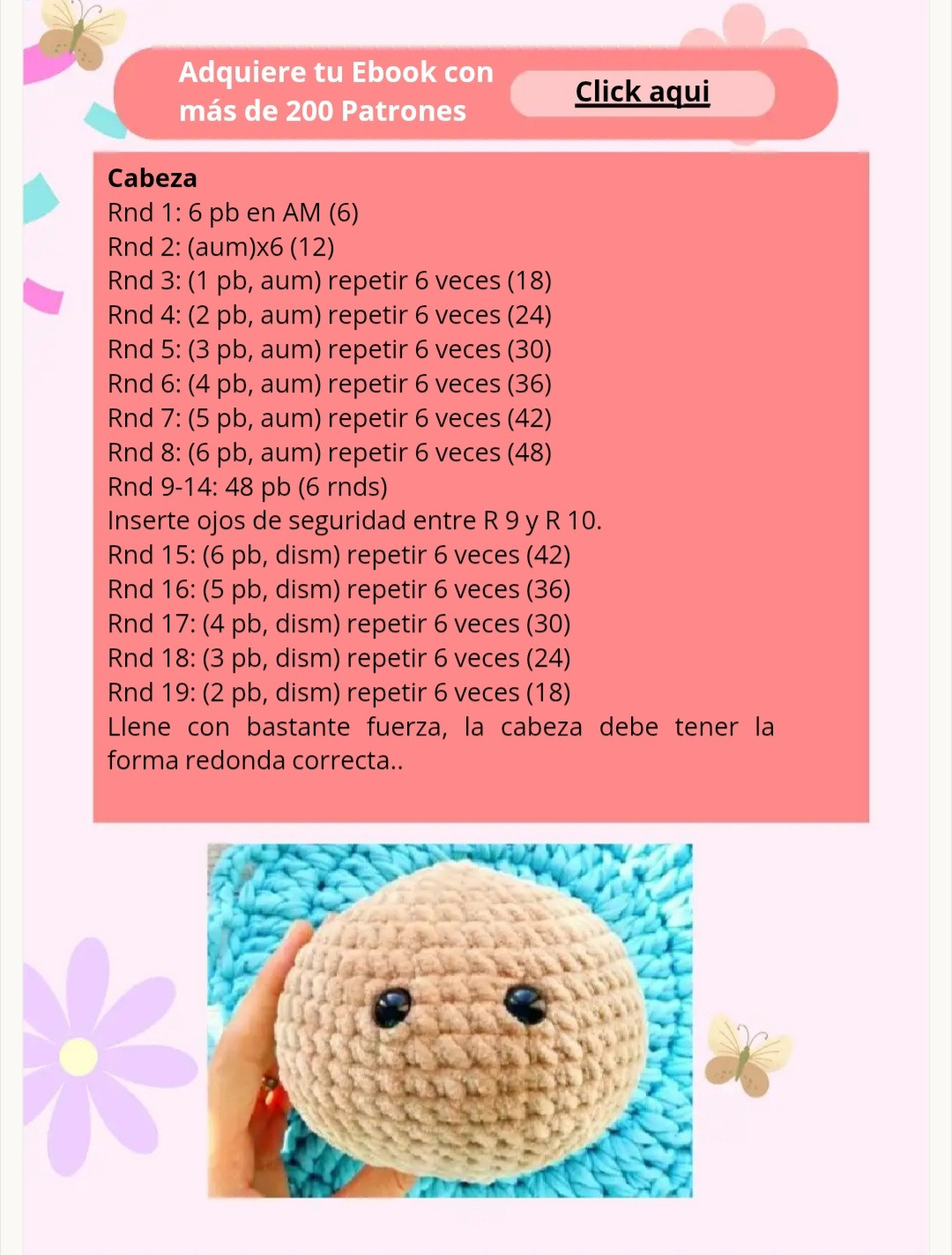 Osito Amigurumi: Patrón Gratis para tejer OSITO EN CHENILLE