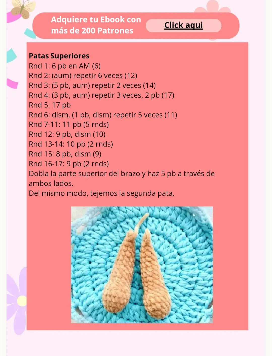 Osito Amigurumi: Patrón Gratis para tejer OSITO EN CHENILLE